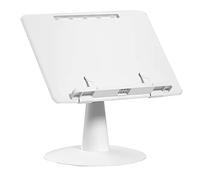 Adjustable Book Stand for Hands-Free Reading Laptop Desk Holder Cookbook & Tablet Stand with 4 Angle Settings Floor Book Holder for Textbooks & Recipes (White)