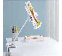Adjustable Book Stand for Reading, 360° Rotating Holder with Clamp, Hands-Free Desktop Cookbook Rest, 0-26CM Height for Comfortable Reading