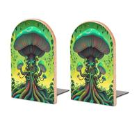 Adjustable Bookends, Dreamy Mushrooms and The Tree of Life Print Stylish Modern Bookends
