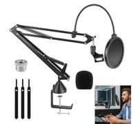 Adjustable Boom Arm,Works with HyperX & Fifine, Strong Springs & Desk Clamp