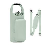 Adjustable Bottle Carrier, Drawstring Water Holder Bag, 11.81x4.72x3.94 Inch Walking Pouch with Pocket Storage, Fabric Drink Sling, Portable Holder with Secure Fit, Outdoor Gear for Hiking Travel
