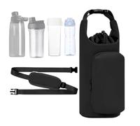 Adjustable Bottle Carrier, Drawstring Water Holder Bag, 11.81x4.72x3.94 Inch Walking Pouch with Pocket Storage, Fabric Drink Sling, Portable Holder with Secure Fit, Outdoor Gear for Hiking Travel