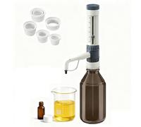 Adjustable Bottle Top Dispenser for Liquid Measurement, 5 Adaptors, Anti-drip Valve & Safety Cap, Ideal for Laboratory Use, Quantitative Droplet Control