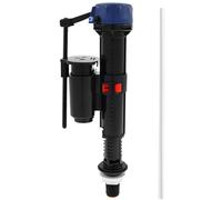 Adjustable Bottom Entry Toilet Fill Valve with 1/2" UK Brass Threads, 8"-12" Telescopic Height, Compact Cistern Inlet Valve, Quiet Operation, Water-Saving Flush Valve Replacement, Black