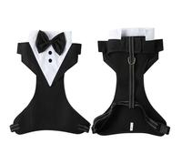 Adjustable Bow Tie Dog Harness For Small Dogs Breathable Vest Tuxedo Clip Comfortable Puppy Chest Dog Polyester