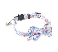 Adjustable Bow Tie Kitten Collar Chic Decorative Pet Neck Belt with Flower Patterns Fits for Photo Shoots and Daily Wear