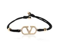 Adjustable Bracelet with Swarovski Crystals - female - Valentino Garavani - Bracelets - Black - ONE SIZE - Accessories ONE SIZE