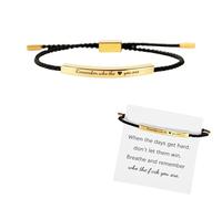 Adjustable Braided Rope Bracelet of a B Tube Bracelet, Adjustable Hand Bradied Wrap Stainless Steel Handmade Engraved Inspirational for Women To My Daughter/Friend Inspirational Jewelry (Gold, 30cm)
