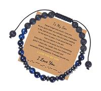 Adjustable Braided Rope Bracelet To My Son Code Bracelet I You Code Bracelets Adjustable Beaded For Birthday Christmas Thanksgiving (Blue, One Size)