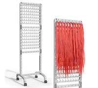 Adjustable Braiding Rack 280 Pegs, 2-Sided Braid Rack, Height Adjustable Hair Separator Stand with Wheels, Pink Standing Braid Rack for Braiders Standing for Stylists