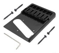 Adjustable Brass Guitar for Bridge Asymmetrical Design 6 String Saddle 104x78mm Precision Fit for Electric Folk Acoustic Guitars Hardware Upgrade(Black)