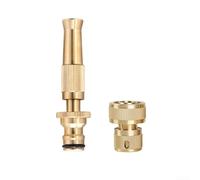 Adjustable Brass Hose Nozzle And Quick Connector Kit For Gardening Car Washing With Rust Resistant Metal Construction And For Versatile Spray Patterns For Outdoor Watering Tasks(6 connection)