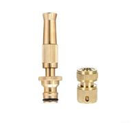 Adjustable Brass Hose Nozzle And Quick Connector Kit For Gardening Car Washing With Rust Resistant Metal Construction And For Versatile Spray Patterns For Outdoor Watering Tasks(4)