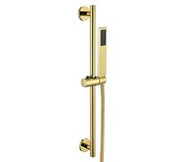 Adjustable Brass Shower Rod with Flexible High-Pressure Handheld Showerhead Stainless Steel Height-Adjustable Gold Finish Bathroom Upgrade Easy Installation