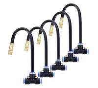 Adjustable Brass Spray Nozzle with Integrated Hose for Outdoor Cooling Systems, 360° Rotating Atomizing Nozzle + 30pcs 8mm Tee Belt for Efficient Water Distribution