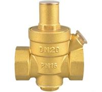 Adjustable Brass Water Pressure Regulator With Gauge for PISTON Structure Reliable Hot Cold Water Indoor Outdoor Garden RV Yellow 19x13x5.5cm Includes Key