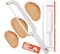 Adjustable Bread Slicer for Homemade Bread - Upgrade Manual Sourdough Bread Knife with Thickness Guide, Bread Bow Cutter with Stainless Steel Serrated Blade for Baguettes, Bagels, Dishwasher Wash