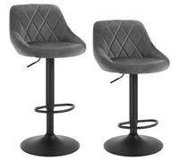 Adjustable Breakfast Bar Stools 2X Dark Gray