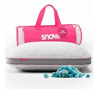 Adjustable Breathable Snow Pillow - I Wanna Sleep - Gel Memory Foam Flakes, Temperature Control & Cooling Relief, Support for Neck and Pressure Relief
