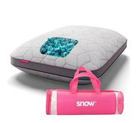 Adjustable Breathable Snow Pillow - I Wanna Sleep - Gel Memory Foam Flakes, Temperature Control & Cooling Relief, Support for Neck and Pressure Relief