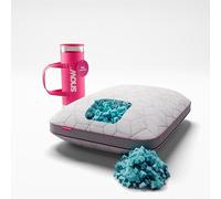 Adjustable Breathable Snow Pillow - I Wanna Sleep - Gel Memory Foam Flakes, Temperature Control & Cooling Relief, Support for Neck and Pressure Relief
