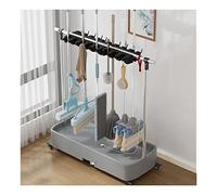 Adjustable Broom & Mop Holder Cart - Movable Cleaning Tool nizer for Wet Mops Commercial Mop Rack Garden Tool Storage & Umbrella Stand - Drain Rack for Efficient Supplies Management