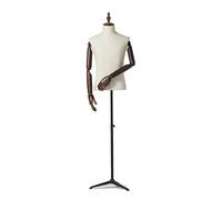 Adjustable Brown Male Dress Form Mannequin with Tripod Stand, Durable Plastic Upper Body Display for Men's Clothing, Ideal for Tailoring, Retail & Fashion Show