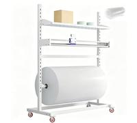Adjustable Bubble Wrap Cutter, Heavy Duty Adjustable Roll Holder, Freestanding Slitting Tool, Efficient Packaging, for Daily Packing Logistics Storage and Industrial Workshop Use(White,160cm)