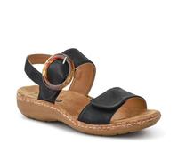 Adjustable Buckle Detail Comfort Sandals - Black Size 6