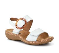 Adjustable Buckle Detail Comfort Sandals - White Size 6