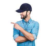 Adjustable Bump Cap Hat ABS Shell for Work and Sports Practice | Blue Cotton and EVA Construction, Breathable Lightweight Design, Secure Strap, Comfortable Fit for Adults and Maintenance