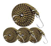 Adjustable Bungee Cords with Hooks, 4Pack 2M Heavy Duty Flat Bungee Cords Elastic Straps, Long Flat Elastic Rope, Elastic Heavy Duty Straps Rope for Bicycles Camping Rent Luggage Fixing(Yellow)