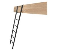 Adjustable Bunk Bed Ladder for Cats 68.9" Floor Standing Climbing Stool with Hook Fitting Perfect for Dorm Rooms and Home Lofts Black Color