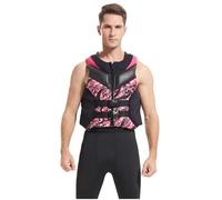 Adjustable Buoyancy Life Jacket Swim Vest for Water Sports Lightweight Snorkel Vest for Adults for Swimming, Boating(Pink,XXL)