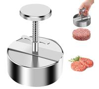 Adjustable Burger Press Maker, 4 Sizes Thickness Dial for Perfect 1/4 to 1/2 lb Patties, Professional Grade Stainless Steel for BBQ, Grill and Griddle, Non Stick and Easy Clean