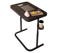 Adjustable C-Shaped Bedside Table with Cup Holder for Seniors and Disabled Hospital Bed Table for Eating Wheelchair Accessible Height-Adjustable Design