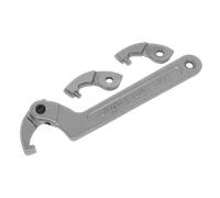 Adjustable C Spanner - Hook & Pin Wrench Set 4pc 32-76mm - Sealey SMC2M New