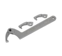 Adjustable C Spanner - Hook & Pin Wrench Set 4pc 51-121mm - Sealey SMC2L New