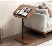 Adjustable C Table End Table, 360° Swivel Couch Flip Top Side Tables Small C Shaped Side Table with Wheels for Sofa Living Room and Bedroom Tv Tray Table, Drink Table,Snack Table (Log)