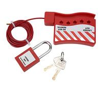 Adjustable Cable Lockout, Safety Cable Lock with Padlock for Gate Valve Electrical Cabinet Multi Padlock Lockout Tagout Device