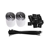 Adjustable Cable Zip Tie Mounts Kit, Wire Organizer Kit with Fastener Strips Mounting Clamps and 40 Zip Ties, Nylon Material, Self-Locking Design, for Home Studio, Office, Workshop