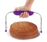Adjustable Cake Cutter, Purple Cake Leveller, Cake Slicer Baking Accessory | 15x27CM Cake Leveller, Stainless Steel Wire Slicer, 9 Height Settings, for Multi Layer Cakes, Bread, Precision