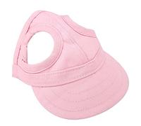 ['Adjustable Canvas Pet Baseball Cap Sunbonnet for Dogs and Cats Protective Brim Breathable Ear Open Design Secure Buckle Sizes S M L Pink Black Blue', 'Canvas Pet Sun Hat for (L)