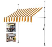 Adjustable Cape Town Clamp Awning 200x120 cm - UV-Resistant Weatherproof for Balcony & Patio - Versatile Patio Canopy Solution