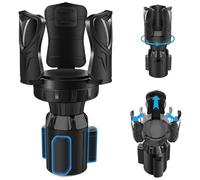 Adjustable Car Cup Holder Expander, Cup Holder for Car with Rubber Pad for 10-64ozYeti Hydro Flask Stanley Owala Coffee Cup Water Bottles, Universal Cupholder Adapter with Adjustable Base