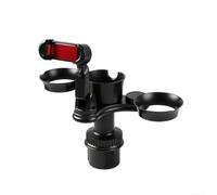 Adjustable Car Cup Holder Expander with Tray | Expandable base 6.6-10.2cm, holds large bottles, U-shape slot for mugs, anti-slip rubber grips(F)