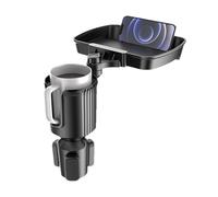 Adjustable Car Cup Holder - Rotating Extendable Tray, Compact and Sturdy Construction, Quick Mount Design, Multipurpose Use | Car Drink Holder and Phone for Truck, Travel, C
