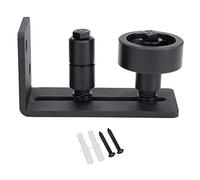 Adjustable Carbon Steel Sliding Barn Door Floor Guide Smooth Rolling Bearing System for 3 Inch Thickness Doors Black (Black Ordinary Double Wheels Plus a Small Wheel)