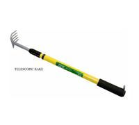 Green Blade Telescopic Carbon Steel Garden Rake - 66-96cm - Yellow Green Blade Yellow