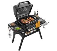 Adjustable Cart for Ninja Outdoor Woodfire Grill Stand OG700 OG800 OG900 | Grill table for ninja outdoor electric grill, adjustable stand for artisan MO201 pizza oven with shelves and storage space